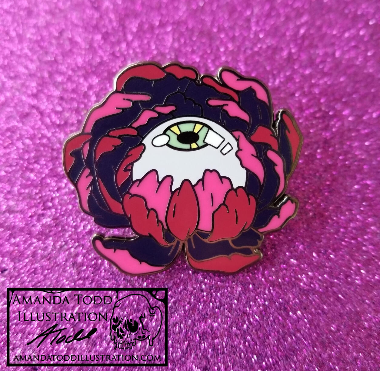 Raspberry Eyeball Pin