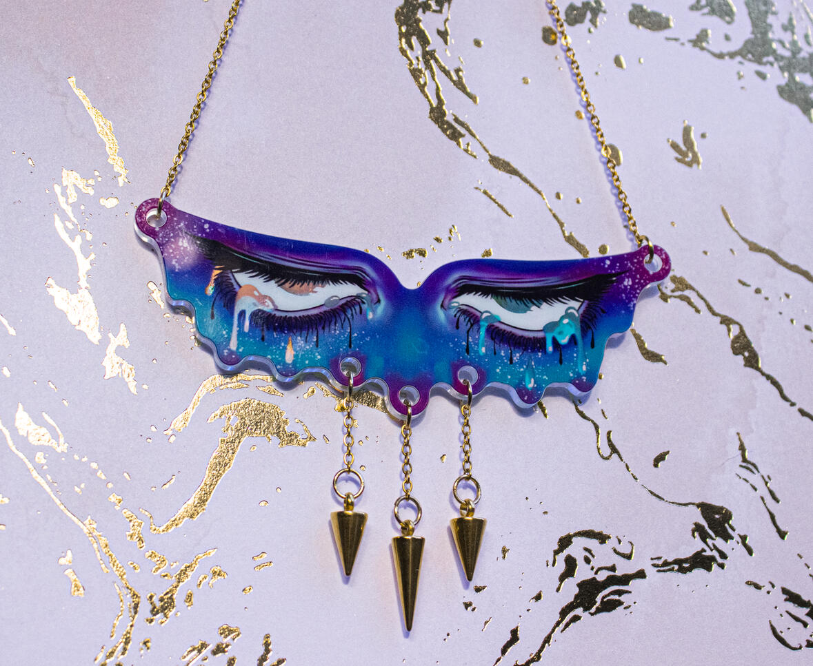 Holo Crying Eye Necklace