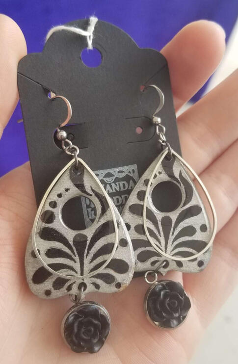 Planchette Earrings - Hand Painted
