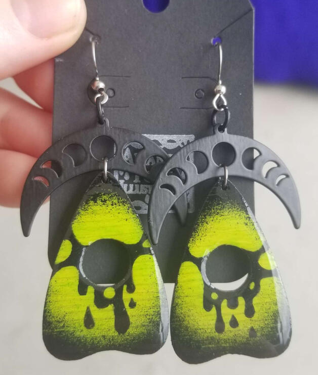 Planchette Earrings - Hand Painted