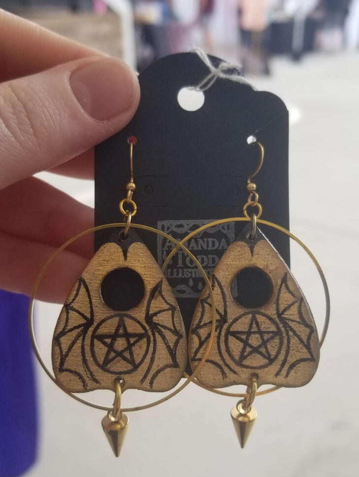 Planchette Earrings - Hand Painted