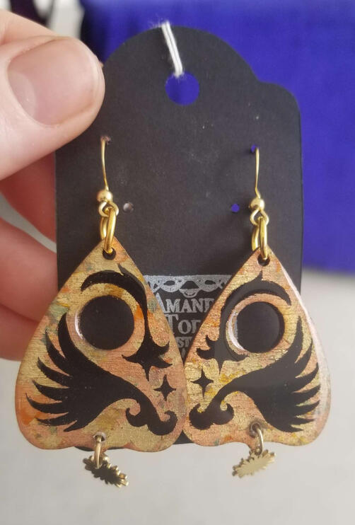 Planchette Earrings - Hand Painted